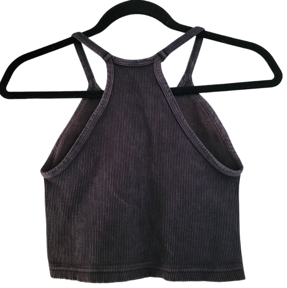 FP Movement by Free People Happiness Runs Crop Tank Washed Black Sz M/L - Picture 3 of 5